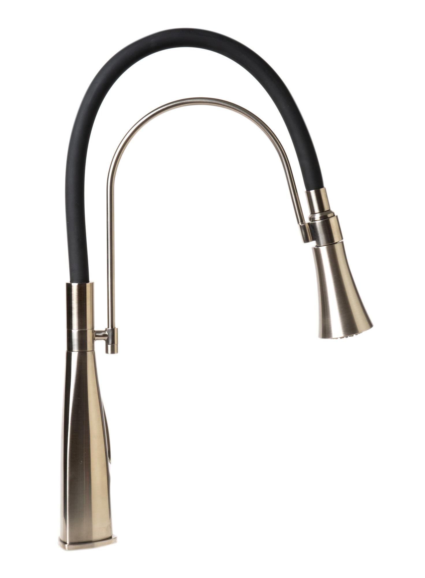 ALFI Brand - Brushed Nickel Kitchen Faucet with Black Rubber Stem | ABKF3001-BN