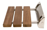 ALFI Brand - Brushed Nickel 14" Folding Teak Wood Shower Seat Bench | ABS14-BN